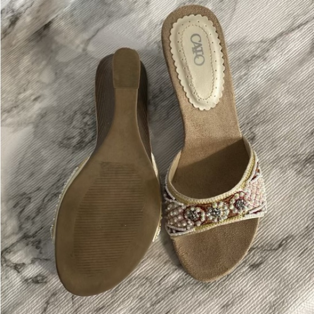 Cato beaded wedges shoes ,size 6 - Picture 3 of 11